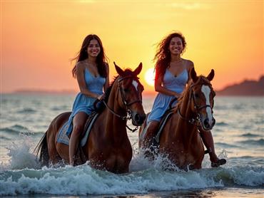 Tour a cavallo nel deserto e in mare con trasferimento